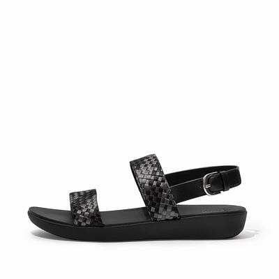 Fitflop Barra Silky Weave Back-Strap - Sandalen Damen - Schwarz (IZB046517)